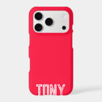 Solid Neon Red Colour Custom Name Monogram