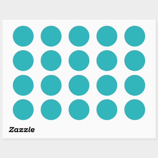 Solid ocean blue teal classic round sticker (Sheet)