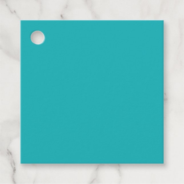 Solid ocean blue teal favour tags (Front)