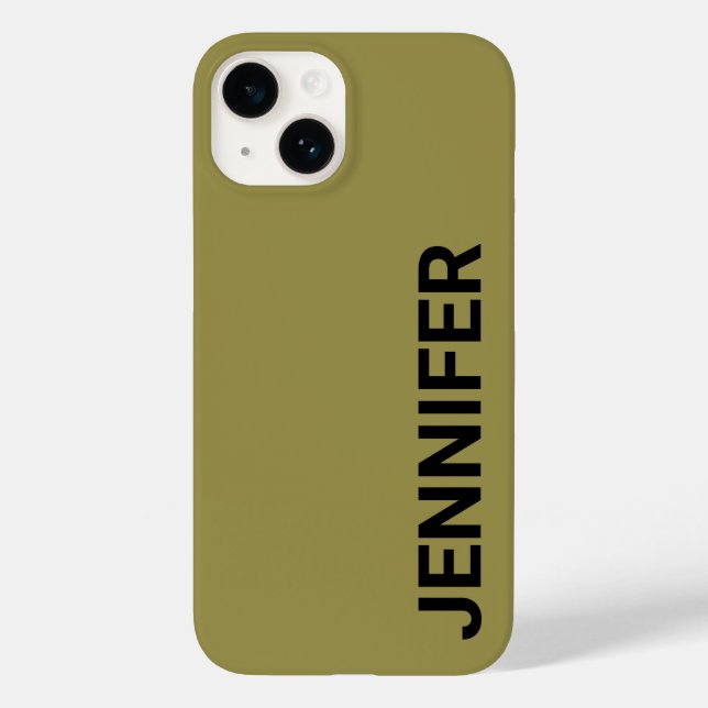 Solid Offbeat Green Custom Name Case-Mate iPhone Case (Back)