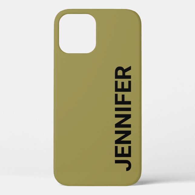 Solid Offbeat Green Custom Name Case-Mate iPhone Case (Back)