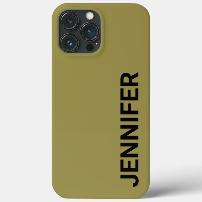 Solid Offbeat Green Custom Name Case-Mate iPhone Case (Back)