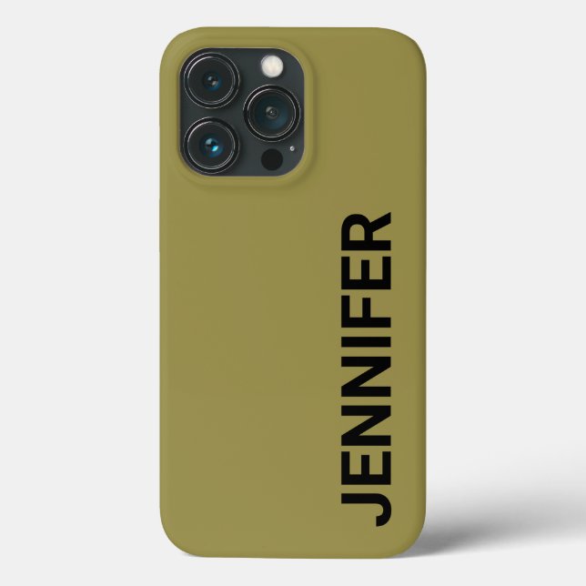 Solid Offbeat Green Custom Name Case-Mate iPhone Case (Back)