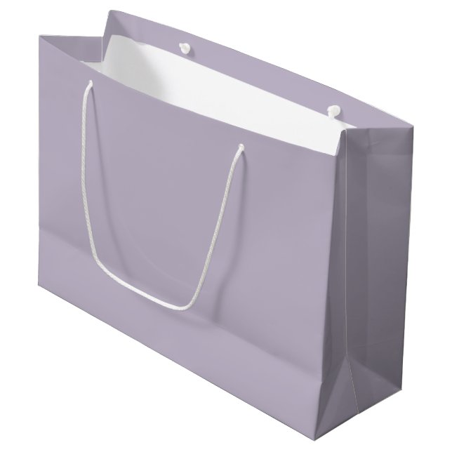Solid old lavender dusty purple large gift bag (Front Angled)