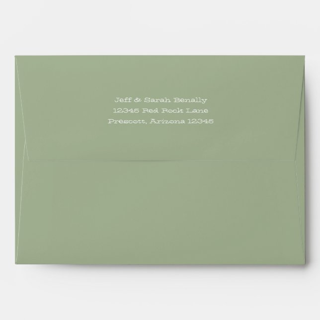 Solid Olive Green Envelope (Back (Top Flap))