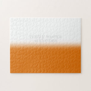 Solid Orange and White Secret Message Personalized Jigsaw Puzzle