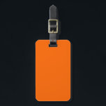 Solid Orange Luggage Tag<br><div class="desc">Luggage tag with name and address on a solid orange background colour. Personalise with your name and address information using the easy templates. Font colour,  font style,  and font size are customisable.</div>