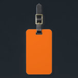 Solid Orange Luggage Tag<br><div class="desc">Luggage tag with name and address on a solid orange background colour. Personalise with your name and address information using the easy templates. Font colour,  font style,  and font size are customisable.</div>