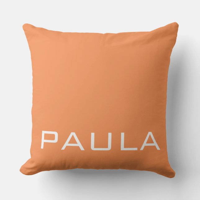 Solid Orange Name Grade A Cotton Pillow 20x20 (Front)
