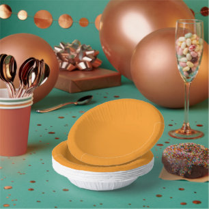 Solid Orange Paper Party Bowls Plate