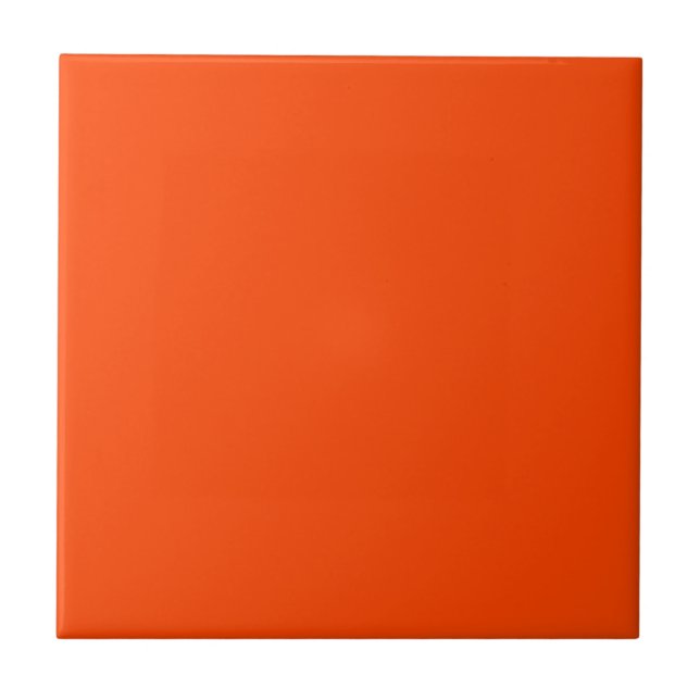 Solid Orange Red Ceramic Tile (Front)