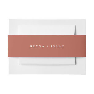 Solid Orange Spice Wedding Invitation Belly Band