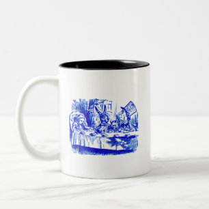 Solid Pale Azure Classic Blue Design Two-Tone Coffee Mug