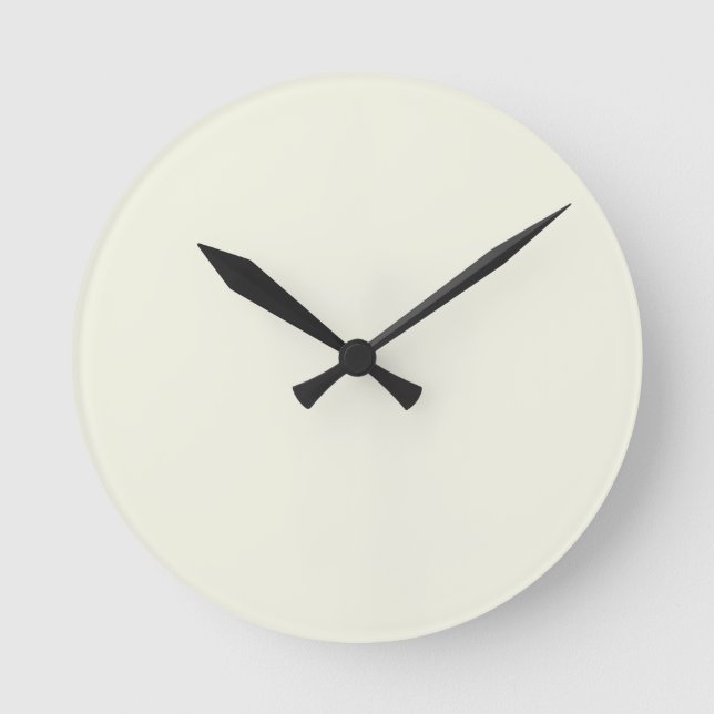 Solid Pale Butter Yellow Wall Clock (Front)