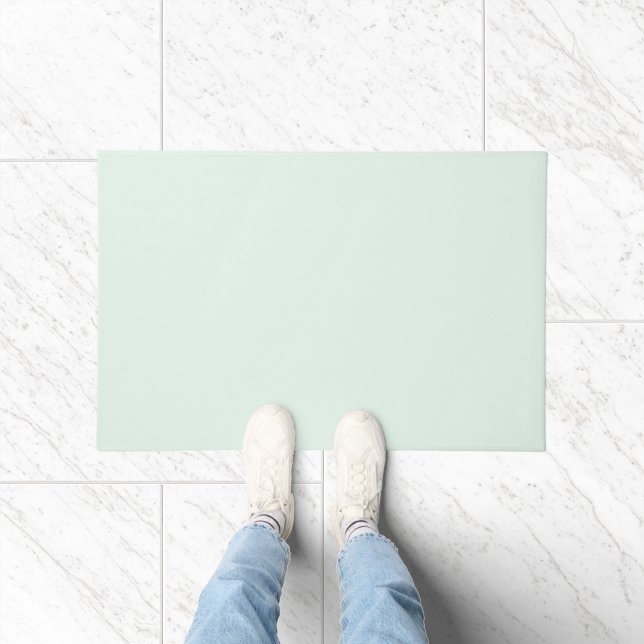 Solid Pale Mint Green Door Mat (Indoor)