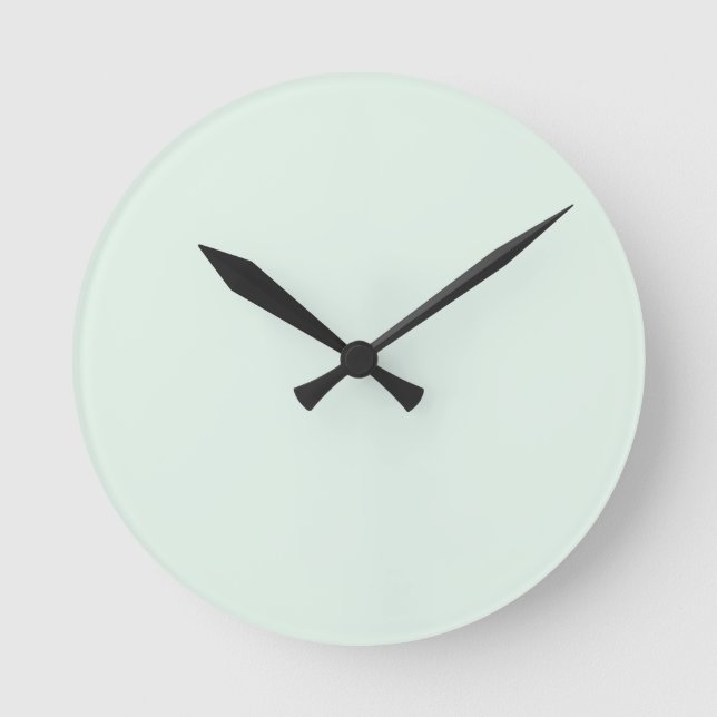 Solid Pale Mint Green Wall Clock (Front)