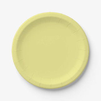 Solid pale yellow paper plate