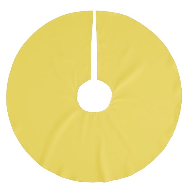 Solid pastel banana yellow brushed polyester tree skirt (Front)