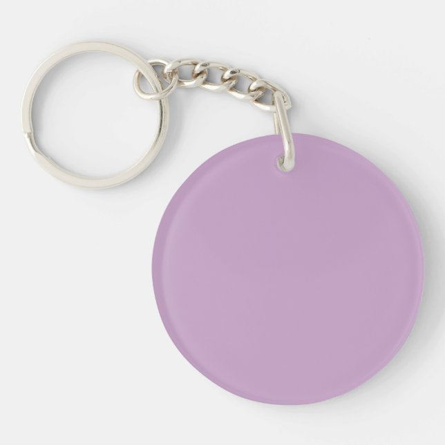 Solid Pastel Lilac Round Acrylic Keychain (Front)