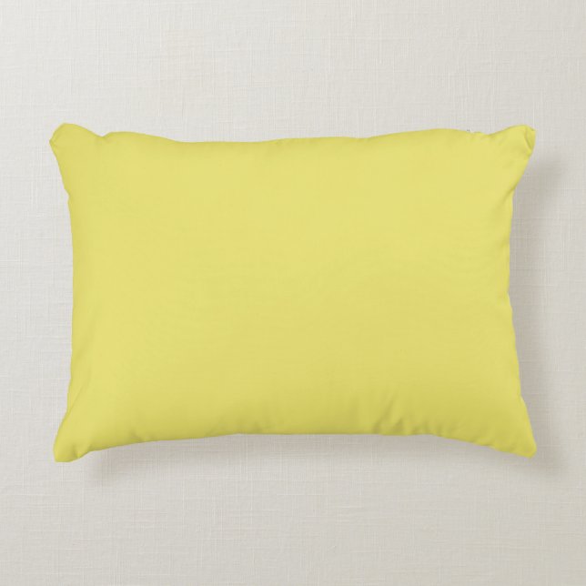 Solid pastel yellow decorative cushion (Front)