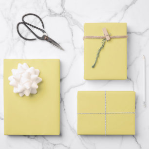 Solid Pastel Yellow Modern Wrapping Paper Sheet