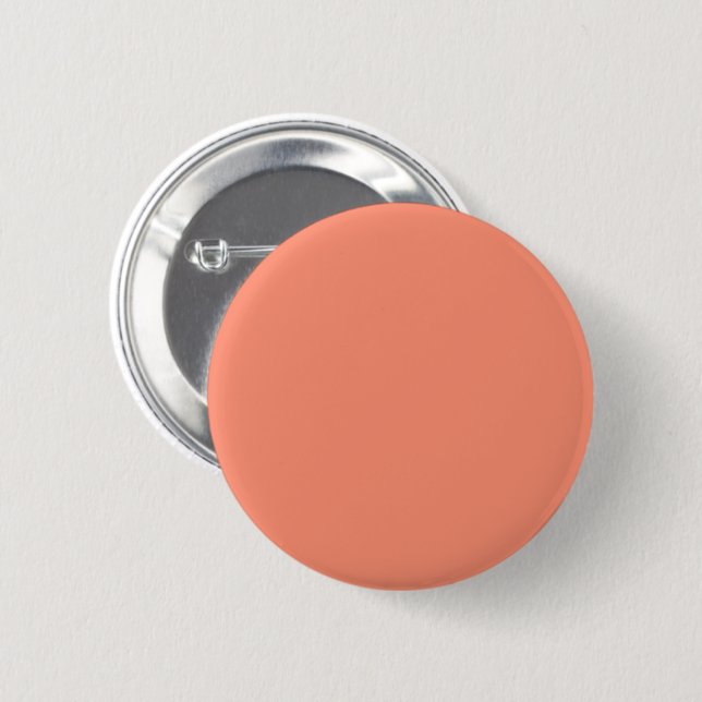 Solid peach 6 cm round badge (Front & Back)