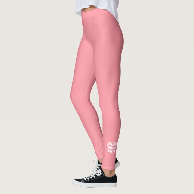 Solid Peach Personalised Leggings (Left)