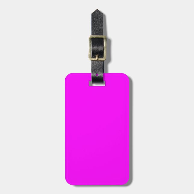 Solid Pink Luggage Tag (Front Vertical)