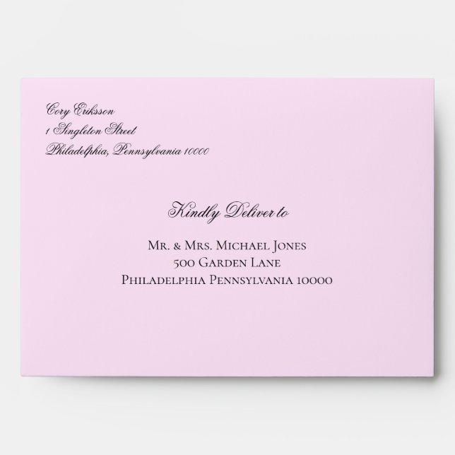 Solid Pink Note Card or Wedding Envelope (Front)