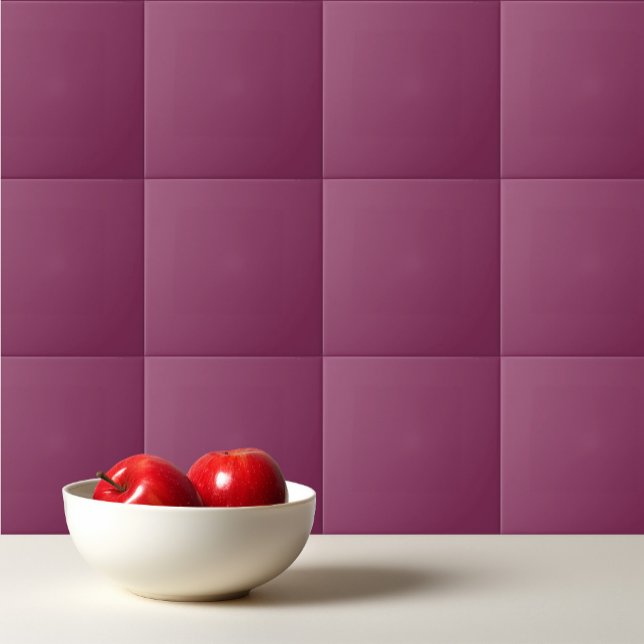 Solid pink plum purple dark mauve ceramic tile (Creator Uploaded)