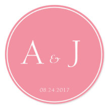 Solid pink round stickers
