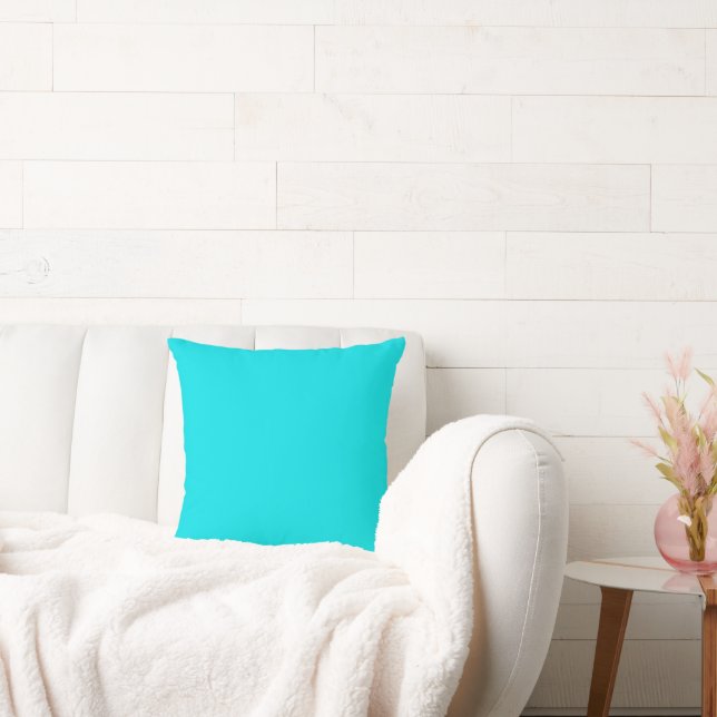 Solid Plain Bright Cyan/Turquoise Cushion/ Cushion (Couch)