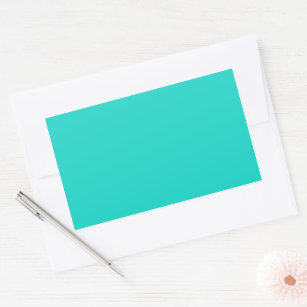 Solid plain bright turquoise rectangular sticker