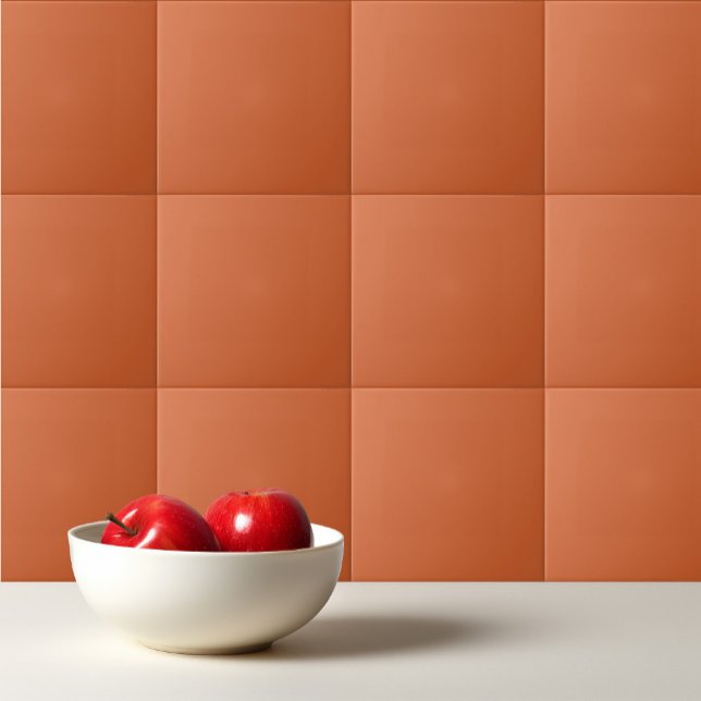 Solid plain harvest pumpkin orange ceramic tile (Creator Uploaded)