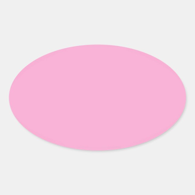 Solid plain pink oval sticker (Front)