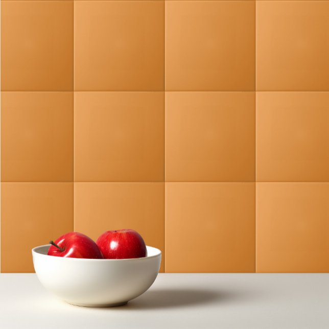 Solid plain saffron orange ceramic tile (Creator Uploaded)