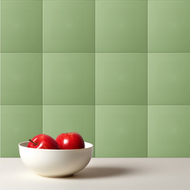 Solid plain sage green ceramic tile (Creator Uploaded)