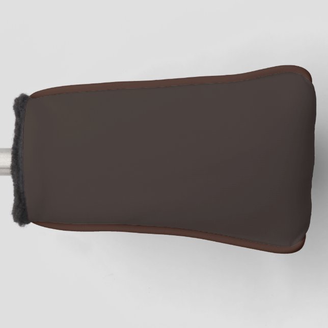 Solid, Plain Walnut Brown,  Golf Head Cover (Front)