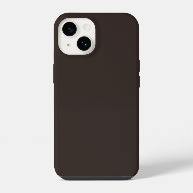 Solid, Plain Walnut Brown,  iPhone Case (Back)