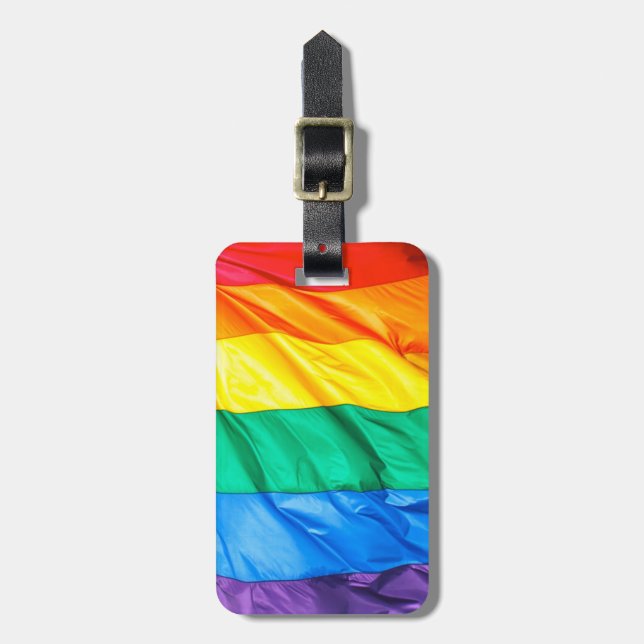 Solid Pride - Gay Pride Flag Closeup Luggage Tag (Front Vertical)