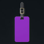 Solid Purple Luggage Tag<br><div class="desc">Luggage tag with name and address on a solid purple background colour. Personalise with your name and address information using the easy templates. Font colour,  font style,  and font size are customisable.</div>