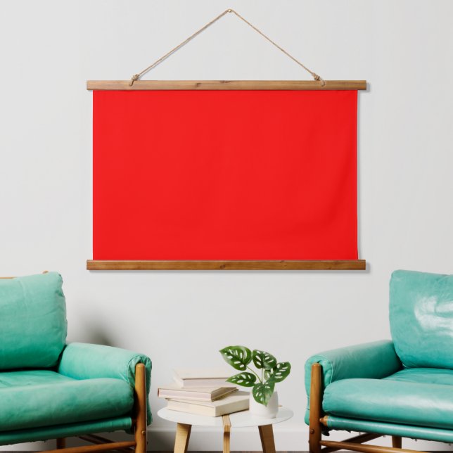 Solid Red 36"x26" Horizontal Hanging Tapestry (Living Room)