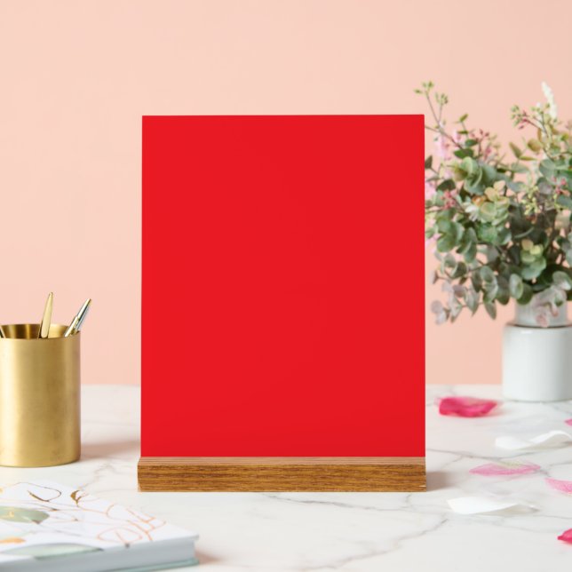 Solid Red Background  Acrylic Sign (Wedding)