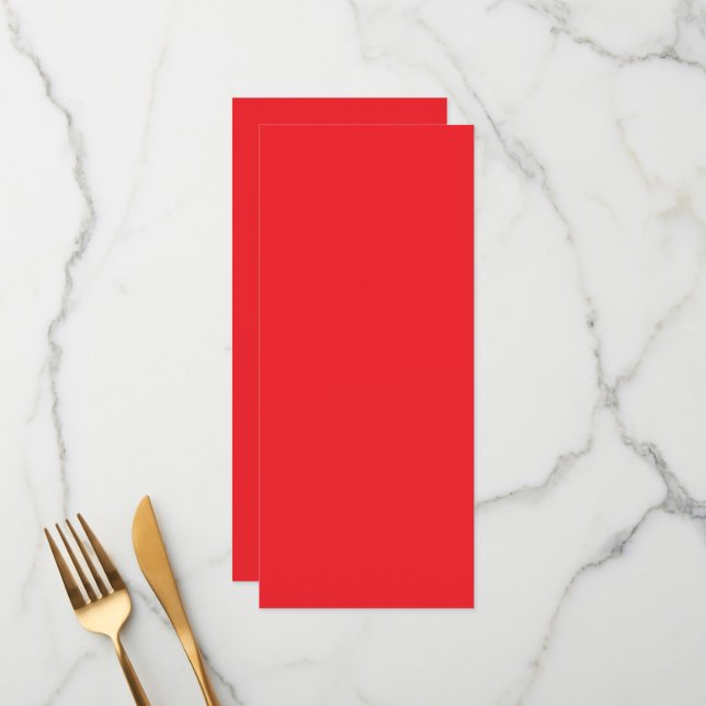 Solid Red Background  Menu (Front/Back In Situ)