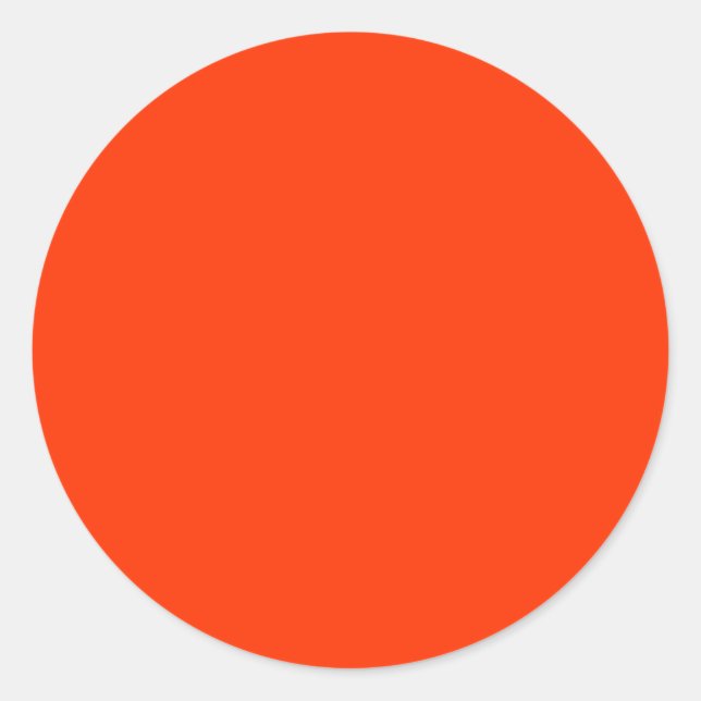 Solid Red Background Web Colour FF3300 Classic Round Sticker (Front)