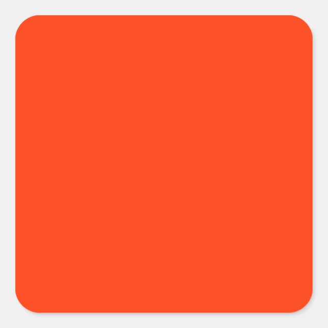 Solid Red Background Web Colour FF3300 Square Sticker (Front)