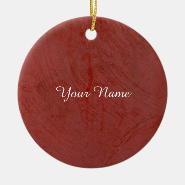Solid Red Ceramic Tree Decoration (Front)