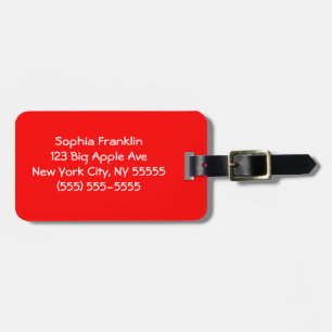 Solid Red Colour Eye Catching Luggage Tag
