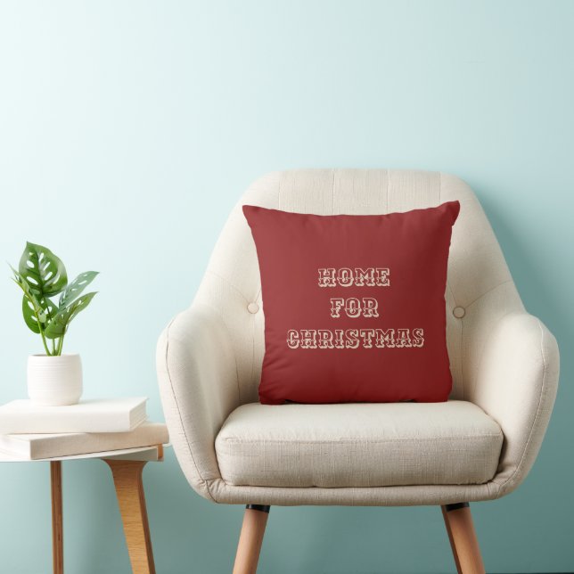 solid red country chic & home for chritmas script cushion (Chair)