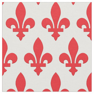 Solid red fleur-de-lis fabric